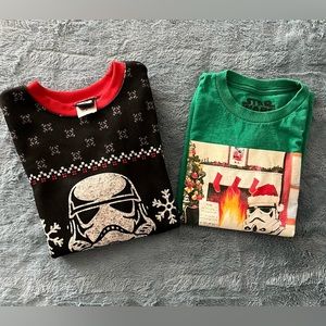 Star Wars Christmas Sweatshirt and Tee (Boys Small)